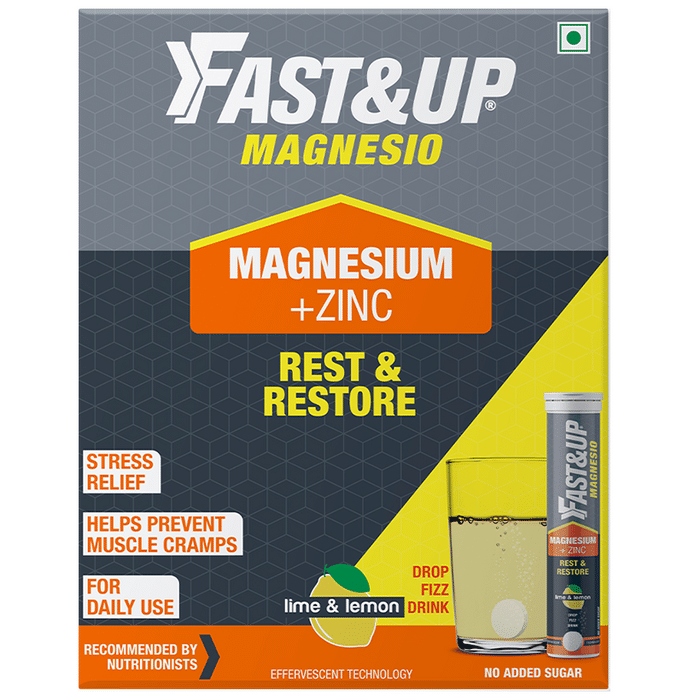 Fast&Up Magnesio Magnesium + Zinc Lemon and Lime Effervescent Tablet – Magneium by Aeronutrix Sports Products Pvt Ltd — photo 1 of 10