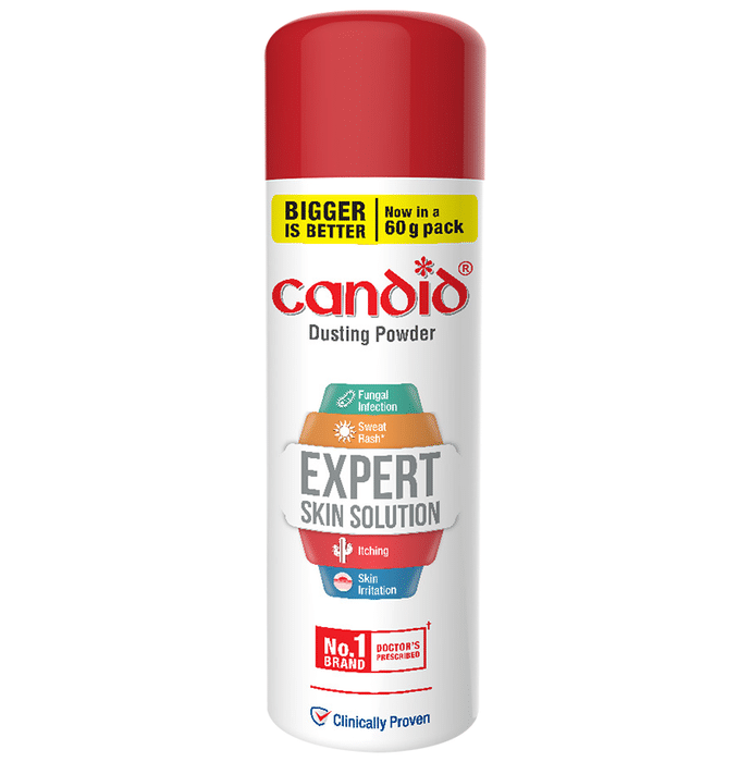 Candid Dusting Powder – Clotrimazole I.P: 1% w/w Talc I.P. bae q.. Key benefit/ue of Candid Duting Powder: Help in the treatment of fungal infection reulting from weat and moiture accumulation Prevent itching in intimate body part Help to treat itching and irritation in the underarm, inner thigh, waitline, and feet Help to relieve prickly heat on back, neck, and houlder Help to treat kin irritation like redne, rahe, and welling Prevent fungal infection by keeping the body dry and clean Improve the ymptom of fungal infection uch a itching and kin irritation Direction for ue: It i advied to dut thi powder over affected part of the body and lightly pat it on the kin. Be careful when uing it for fungal infection of the intimate body part. Do conult your doctor if planning to ue it for your kid. Quick tip for Candid Duting Powder: If your ymptom fail to improve even after uing it for a week or 10 day, then it i wie to conult your doctor to get it treated properly When uing it for kid, then make ure to ue it under adult uperviion a chance of wallowing, licking, and uing it on open wound i high. If you are allergic to any of the ingredient of thi capule, inform your doctor immediately. Enure you dry the kin well after a bath, epecially tricky area like between the toe, armpit, etc before uing the powder for effective reult. If you experience any kin irritation or itching with the ue of thi powder, then talk to your doctor immediately. Side-effect of Candid Duting Powder:&nbp;&nbp; It uually doe not caue any ide effect when ued a recommended by your doctor. However, pleae be careful when uing it. Alo, exercie caution when uing it around kid a there i a high chance that kid might ue it on the face which can affect the eye and noe, or may eat it unknowingly. Storage and afety information: Read the label carefully before ue. Store in a cool dry place away from direct unlight. Keep out of reach of the children. FAQ related to Candid Duting Powder Q. What i candid duting powder ued for? It i an antifungal medicine that i ued to treat variou type of kin infection, uually the fungal type of kin infection. It minimize ymptom of inflammation uch a redne, welling, and itching. It alo act againt the infection-cauing microorganim of the kin. It provide relief in the cae of prickly heat on the back, neck, and houlder. It alo relieve kin irritation caued due to welling, rahe, and redne. Q. I candid powder good for yeat infection? The clotrimazole duting powder i a topical anti-fungal product. It i precribed for the treatment of variou fungal infection like ringworm and yeat infection that affect the kin. It i alo known to improve ymptom of prickly heat on the back, neck, and houlder. In addition to thi, it prevent itching in intimate body part, underarm, inner thigh, waitline, and feet.&nbp; Q. I duting powder afe? It uually doe not caue any ide effect when taken a recommended by your doctor. The afety of duting powder and body powder i etablihed by the election of ingredient that are afe and uitable for thi purpoe. They are aeed for their potential to caue kin or eye irritation or caue allergic reaction. In cae of any doubt, it i bet to conult your doctor. Q. I candid duting powder good for ringworm? Candid 1% Duting Powder i a broad-pectrum antifungal medicine ued to treat kin infection uch a athlete' foot, jock itch, and ringworm. It alo relieve ymptom uch a burning, itching, cracking of the kin, and dicomfort caued by thee infection.&nbp; Q. Can I ue candid duting powder for the baby? Mot people do ue thi duting powder for babie and kid. However, it i wie to conult your pediatrician before uing it for kid. Alo, it i important to know if your kid i allergic to any of it component before ue.&nbp;&nbp; Q. I Clotrimazole available over the counter? Ye, Clotrimazole powder and cream are available over the counter. But, if thi i the firt time you have had vaginal itching and dicomfort, talk with a phyician before uing Clotrimazole. Q. I candida infection dangerou? Candida i a yeat which i a form of fungu. It caue infection uch a candidiai or thruh in human and other animal. Candida infection are not uually contagiou, though in ome cae people with weak immune ytem can catch the infection. The infection doe not uually pread by exual contact. Candida infection can be cured with early diagnoi and treatment. However, if left untreated then it can reult in a eriou infection. Q. I Clotrimazole ued for thruh? Clotrimazole contain an antifungal medicine that i ued to treat infection with fungi and yeat. It provide relief from the ymptom of thruh by detroying the cell membrane of the fungu. by Glenmark Pharmaceuticals Ltd — photo 1 of 3