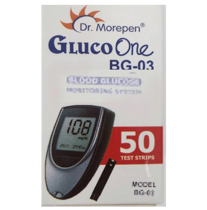 Dr Morepen BG 03 Gluco One 50 Blood Glucose Test Strips with 100 Lancets