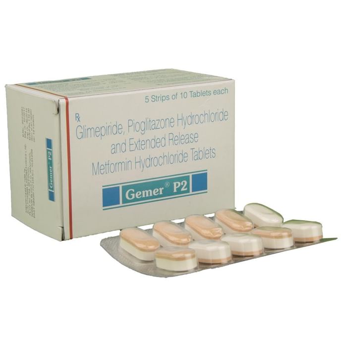 Gemer P 2 Tablet ER – Glimepiride (2mg) 2 mg by Sun Pharmaceutical Industries Ltd — photo 1 of 4