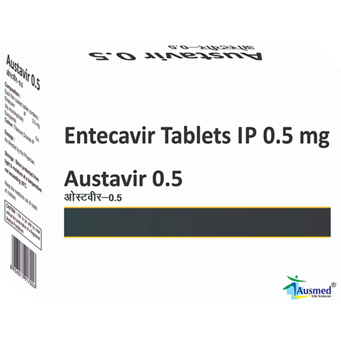 Austavir 0.5 Tablet – Entecavir (0.5mg) 0.5 mg by Care Formulation Labs Pvt Ltd — photo 1 of 3