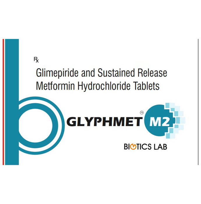 Glyphmet M2 Tablet SR – Glimepiride (2mg) by Biotics Lab Life Services Private Limited — photo 1 of 2