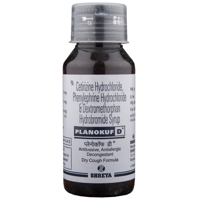 Planokuf D Syrup – Cetirizine (5mg/5ml) by Shreya Life Sciences Pvt Ltd — photo 1 of 2