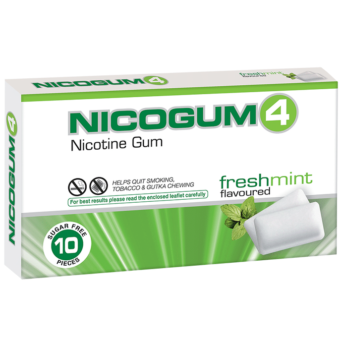 Nicogum 4 Nicotine Gum Chewing Gums Fresh Mint Sugar Free
