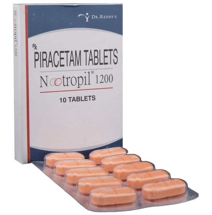 Nootropil 1200 Tablet – Piracetam (1200mg) 1200 mg by Dr Reddy's Laboratories Ltd — photo 1 of 6
