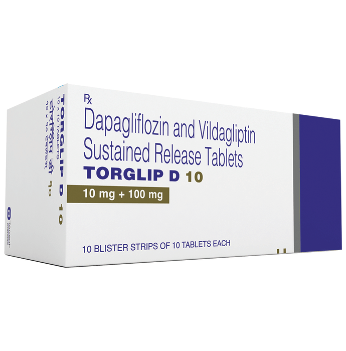 Torglip D 10 Tablet SR – Dapagliflozin (10mg) 10 mg by Torrent Pharmaceuticals Ltd