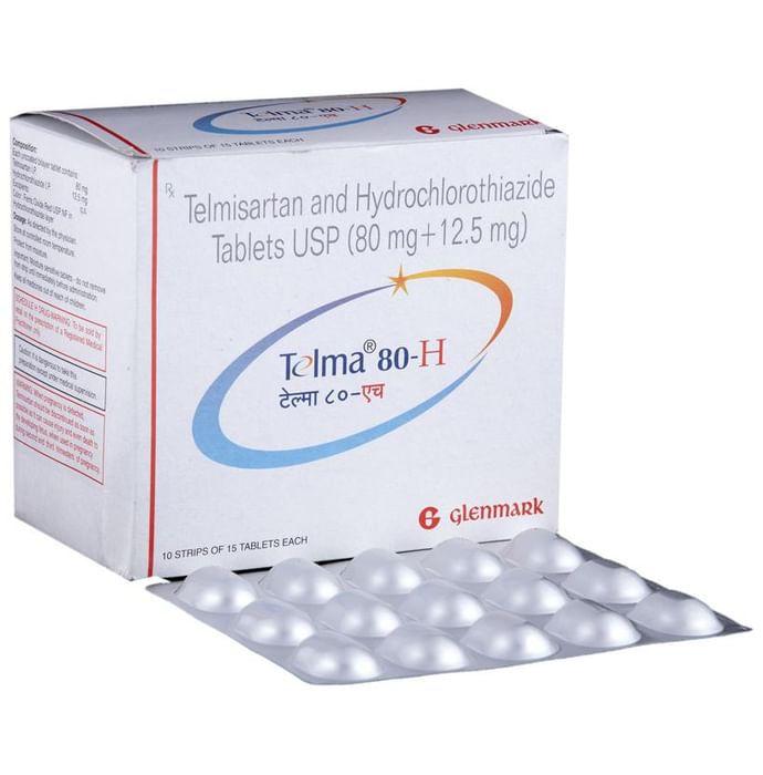 Telma 80-H Tablet – Telmisartan (80mg) 80 mg by Glenmark Pharmaceuticals Ltd — photo 1 of 6