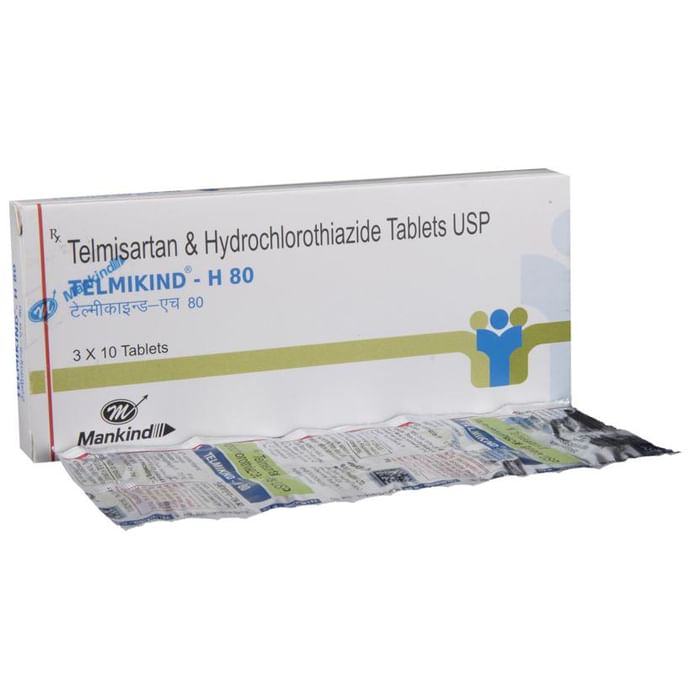 Telmikind-H 80 Tablet – Telmisartan (80mg) 80 mg by Mankind Pharma Ltd — photo 1 of 5