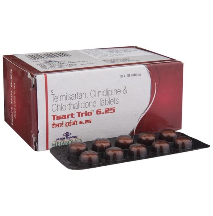 Tsart Trio 6.25 Tablet – Telmisartan (40mg) 6.25 mg by Alkem Laboratories Ltd — photo 1 of 6