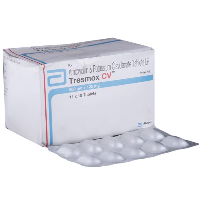 Tresmox CV 500mg/125mg Tablet – Amoxycillin (500mg) 500 mg by Abbott — photo 1 of 6