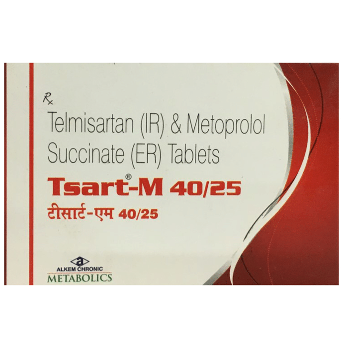 Tsart-M 40/25 Tablet ER – Telmisartan (40mg) 25 mg by Alkem Laboratories Ltd — photo 1 of 3