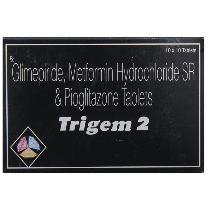 Trigem 2 Tablet SR – Glimepiride (2mg) 2 mg by Medley Pharmaceuticals — photo 1 of 5