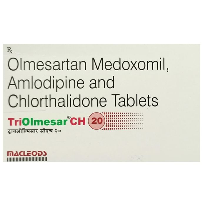 Triolmesar CH 20 Tablet – Olmesartan Medoxomil (20mg) 20 mg by Macleods Pharmaceuticals Pvt Ltd — photo 1 of 5