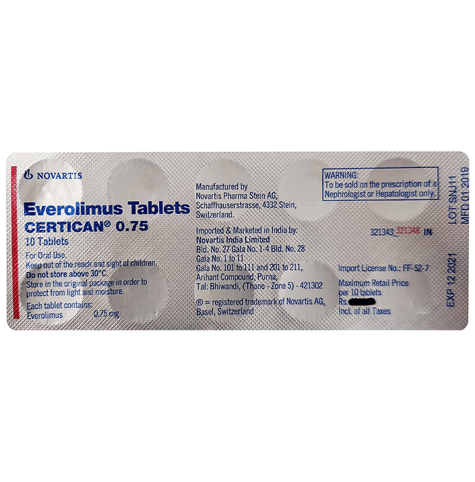 Certican 0.75mg Tablet