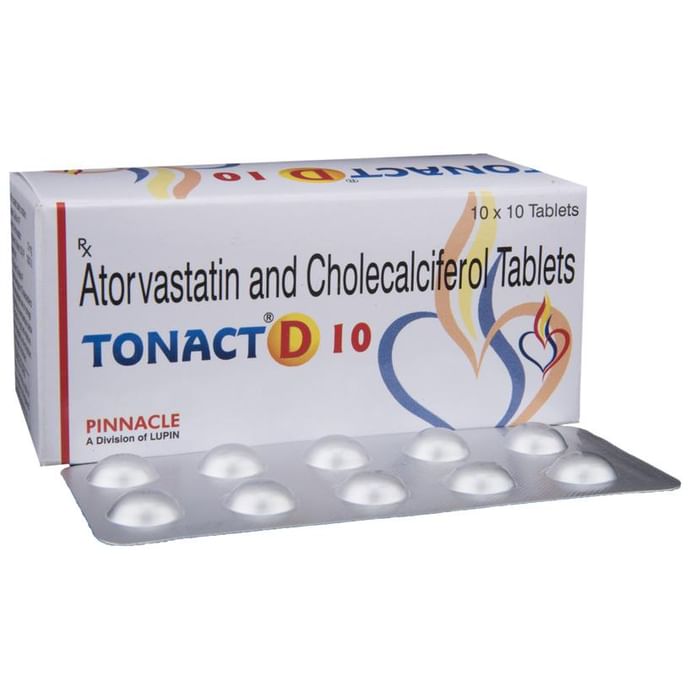 Tonact D 10 Tablet – Atorvastatin (10mg) 10 mg by Lupin Ltd — photo 1 of 6