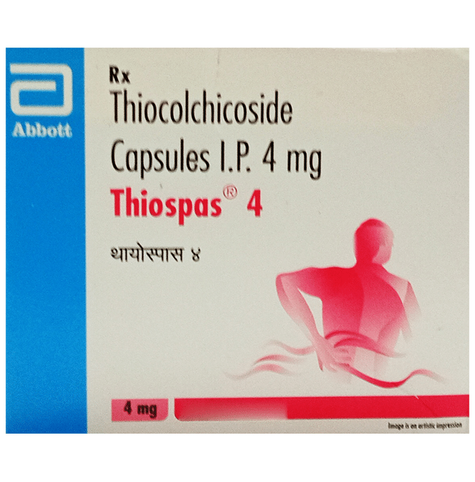 Thiospas 4 Capsule – Thiocolchicoside (4mg) 4 mg by Abbott — photo 1 of 3