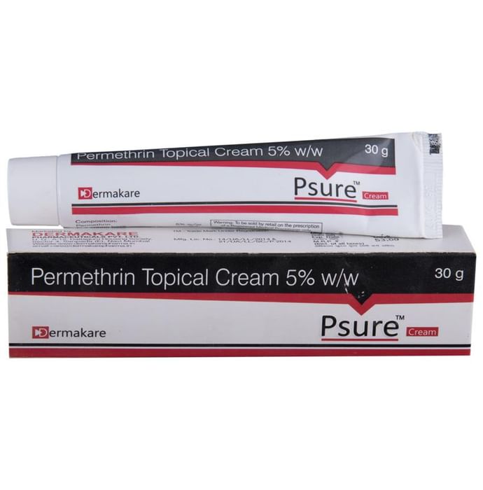 Psure Cream – Permethrin (5% w/w) by Dermakare Pharmaceuticals Pvt Ltd — photo 1 of 5
