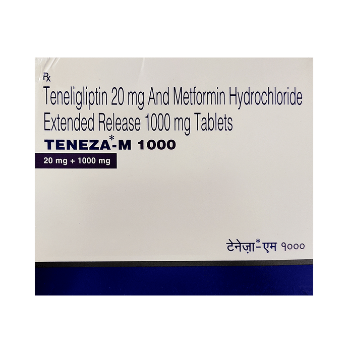 Teneza-M 1000 Tablet ER – Metformin (1000mg) 1000 mg by Torrent Pharmaceuticals Ltd — photo 1 of 3