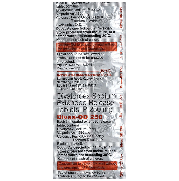 Divaa-OD 250 Tablet ER