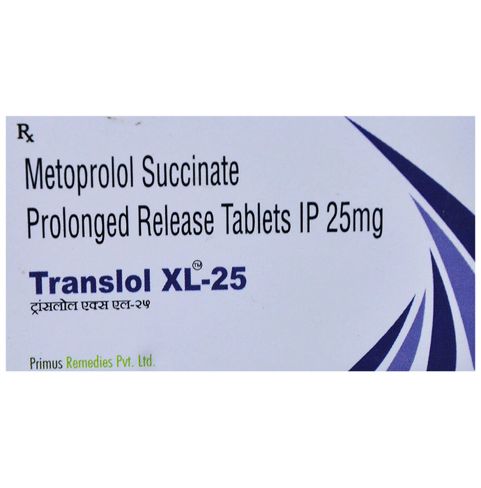 Translol 25mg Tablet XL – Metoprolol Succinate (25mg) 25 mg by Primus Remedies Pvt Ltd — photo 1 of 4