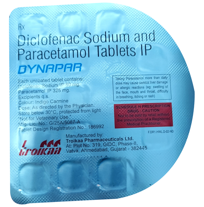 Dynapar Tablet – Diclofenac (50mg) by Troikaa Pharmaceuticals Ltd — photo 1 of 2