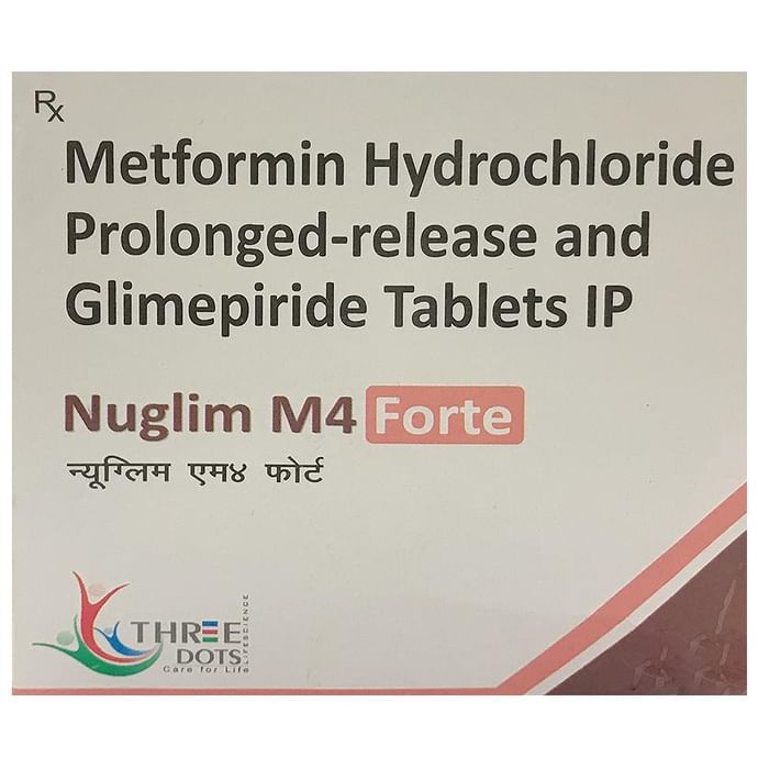 Nuglim M4 Forte Tablet PR – Glimepiride (4mg) by Three Dots Lifescience — photo 1 of 2