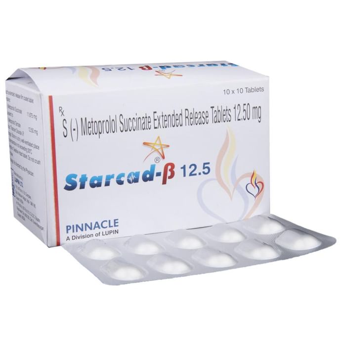 Starcad-Beta 12.5 Tablet ER – Metoprolol Succinate (11.8mg) 12.5 mg by Lupin Ltd — photo 1 of 6