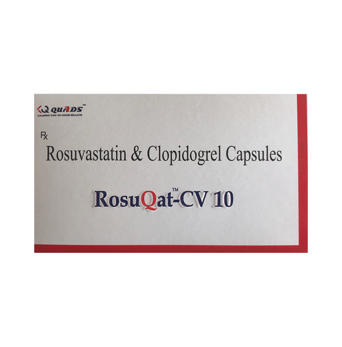 Rosuqat-CV 10 Capsule – Rosuvastatin (10mg) 10 mg by Quads Biotech Healthcare Private Limited — photo 1 of 5