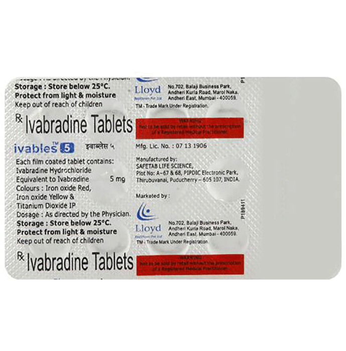 Ivables 5 Tablet – Ivabradine (5mg) 5 mg by Lloyd Healthcare Pvt Ltd — photo 1 of 2