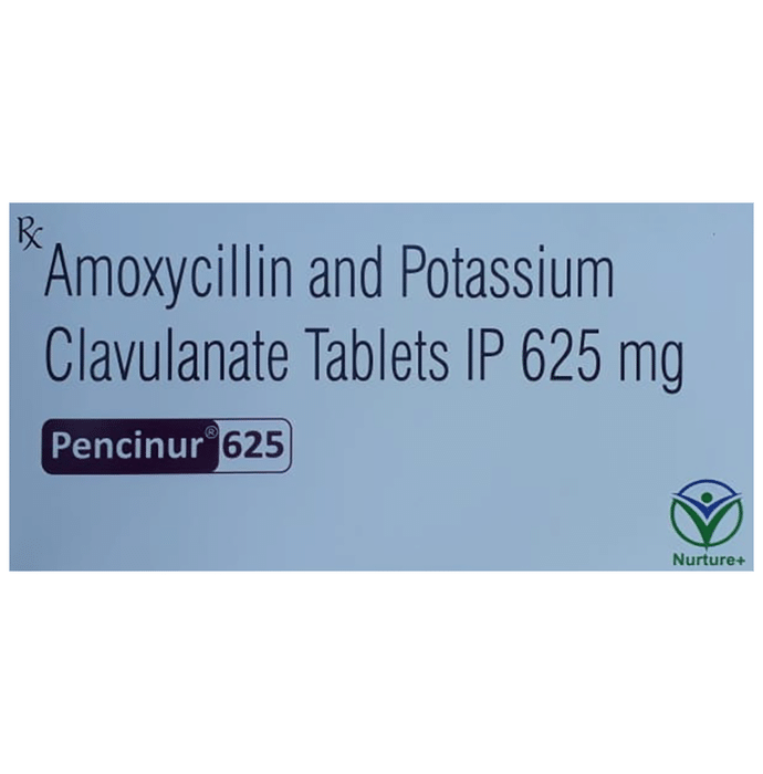 Pencinur CV 500mg/125mg Tablet – Amoxycillin (500mg) 500 mg by Nurtureplus Biotech Private Limited — photo 1 of 3