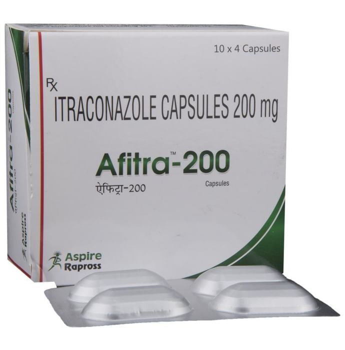 Afitra 200 Capsule – Itraconazole (200mg) 200 mg by Rapross Pharmaceuticals Pvt Ltd — photo 1 of 6