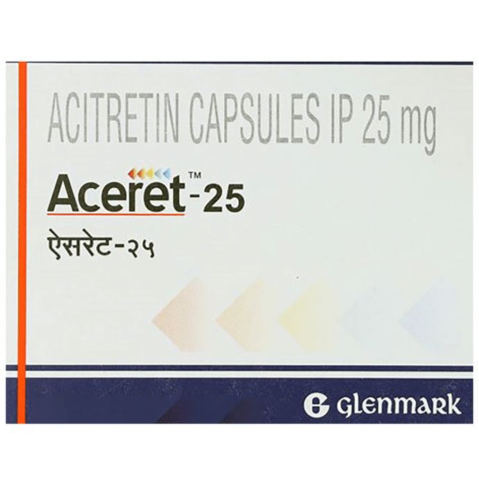 Aceret 25 Capsule – Acitretin (25mg) 25 mg by Glenmark Pharmaceuticals Ltd — photo 1 of 4