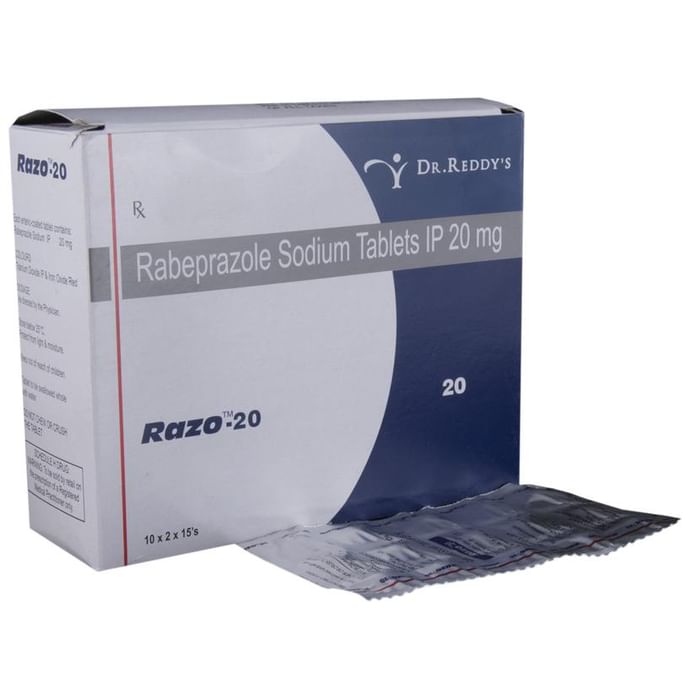Razo 20 Tablet – Rabeprazole (20mg) 20 mg by Dr Reddy's Laboratories Ltd — photo 1 of 6