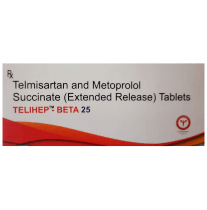 Telihep-Beta 25 Tablet ER – Telmisartan (40mg) 25 mg by Daylon Healthcare — photo 1 of 3
