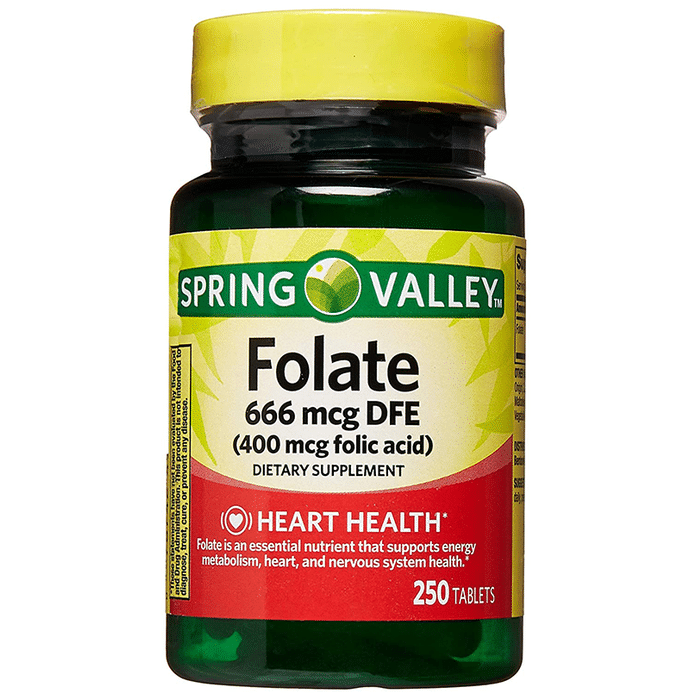 Spring Valley Folate 666mcg DFE (400mcg Folic Acid) Tablet